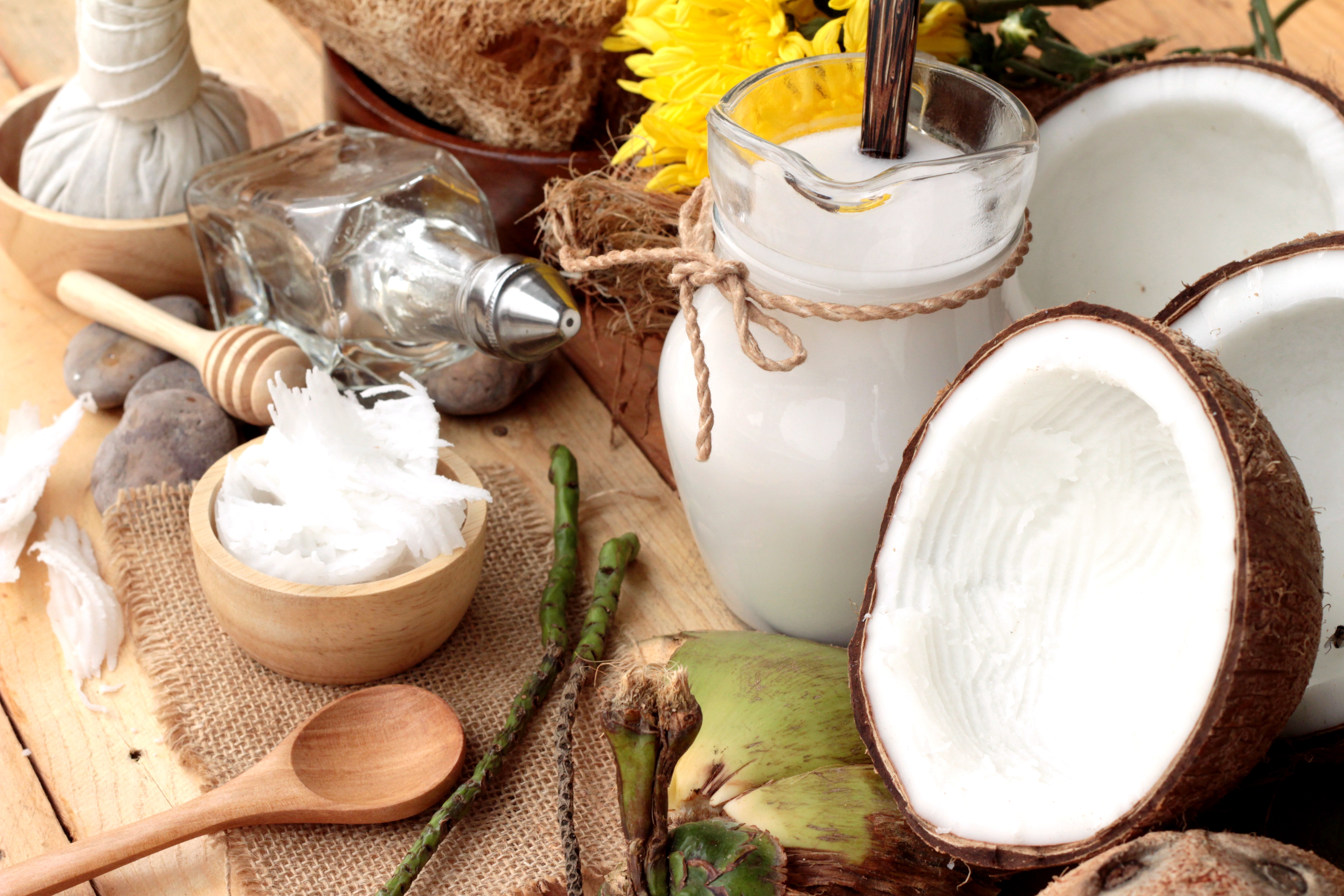 Coconut and milk , oil coco for organic healthy food and beauty